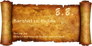 Barthalis Bolda névjegykártya